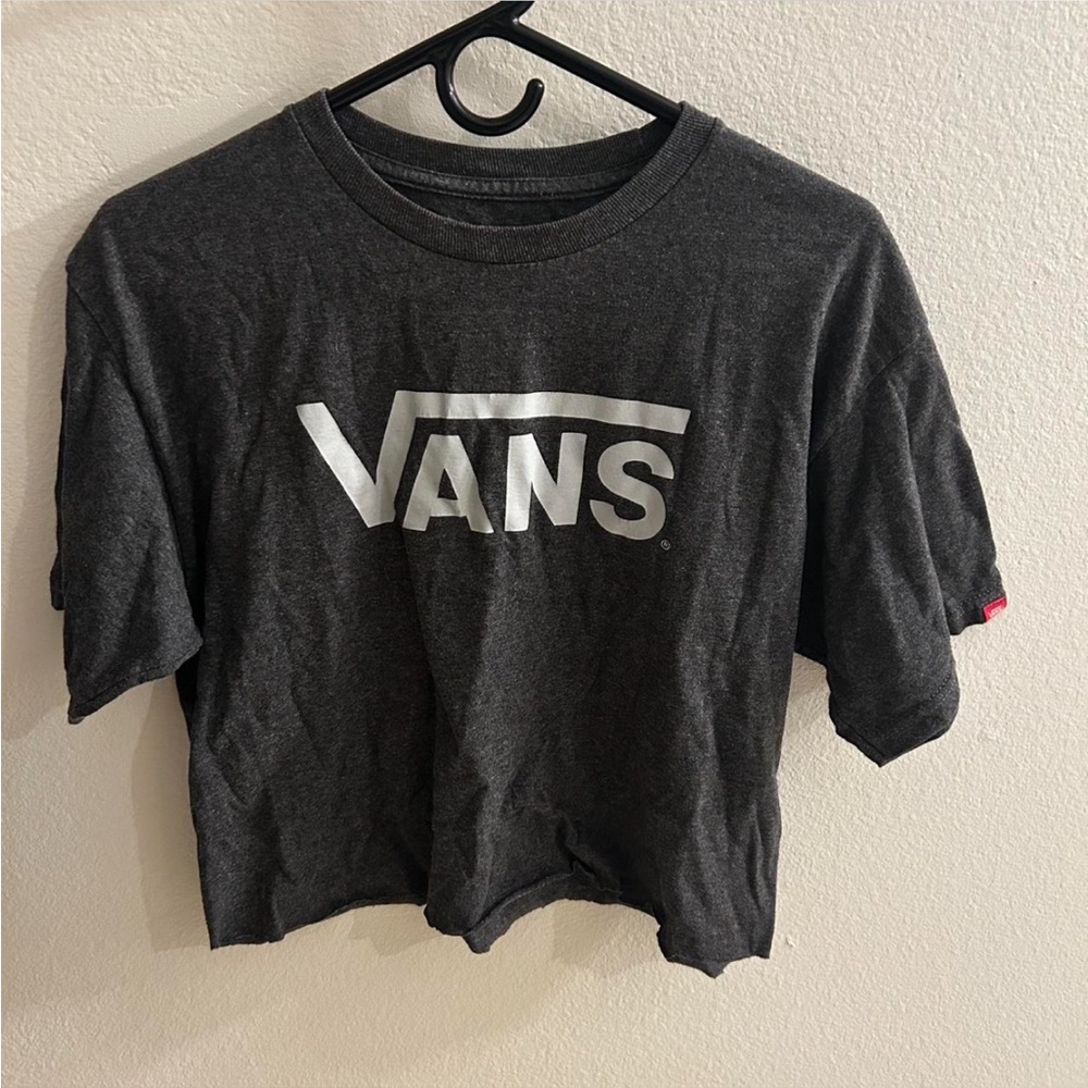Vans dark gray and white crop T-Shirt